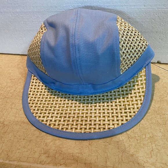 Rag & Bone Packable Visor Cap Blue Straw NEW - Picture 2 of 8